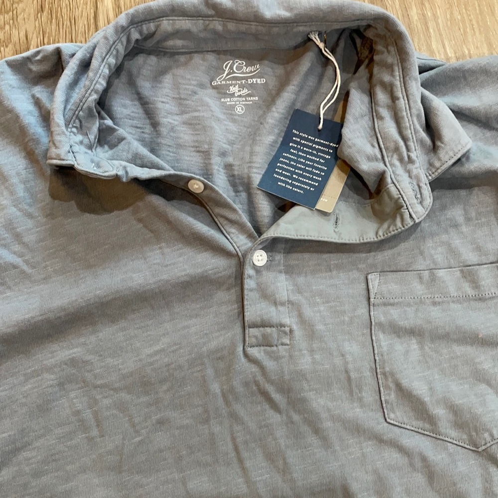 J. Crew blue/grey Cotton Slub Polo